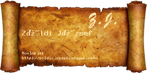 Zöldi József névjegykártya